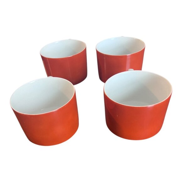 Vintage Lot of 4 Coffee, Tea Cups Rondelet Terra Cotta by FITZ & FLOYD 2 1/8" T - Picture 3 of 7